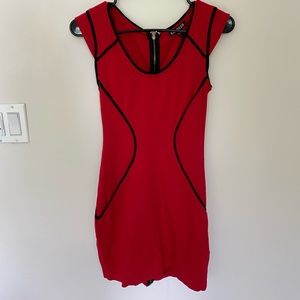 Express Black and Red Bodycon Dress